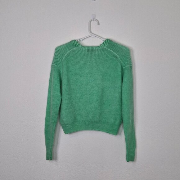 Line 100% Cashmere Sweater Sz M Crop Slouchy Preppy Boho Colorful - Picture 7 of 11